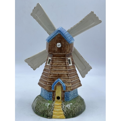 128 - A Bossons Windmill pottery lamp - approx. 24.5cm high x 20cm wide