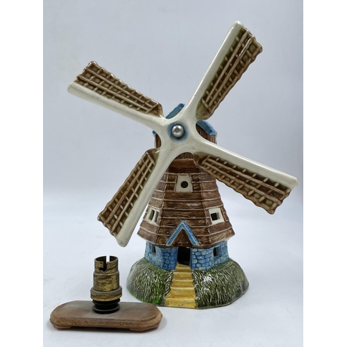 128 - A Bossons Windmill pottery lamp - approx. 24.5cm high x 20cm wide