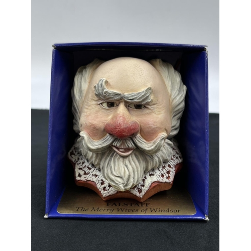 142 - Five Bossons William Shakespeare Collection limited edition chalkware character masks comprising box... 