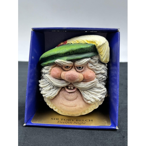 142 - Five Bossons William Shakespeare Collection limited edition chalkware character masks comprising box... 