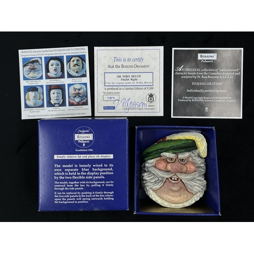 142 - Five Bossons William Shakespeare Collection limited edition chalkware character masks comprising box... 