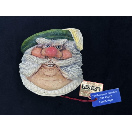 142 - Five Bossons William Shakespeare Collection limited edition chalkware character masks comprising box... 