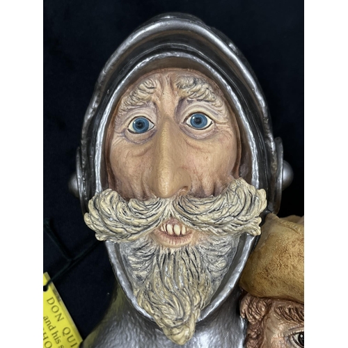 18 - A Bossons Don Quixote and Sancho Panza sample limited edition chalkware head wall mask with original... 