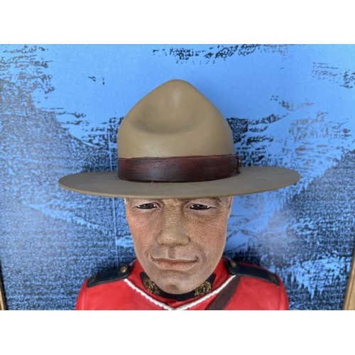 A Bossons Royal Canadian Mountain Policeman Chalkware Head Wall Mask