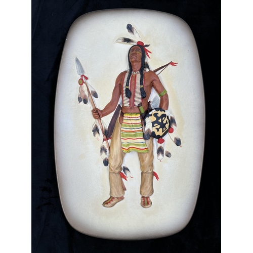 29 - A 1959 Bossons Sioux rectangular chalkware wall plaque - approx. 42cm high x 28cm wide