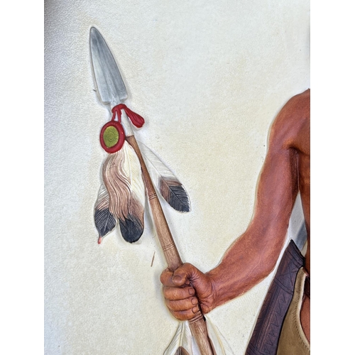 29 - A 1959 Bossons Sioux rectangular chalkware wall plaque - approx. 42cm high x 28cm wide