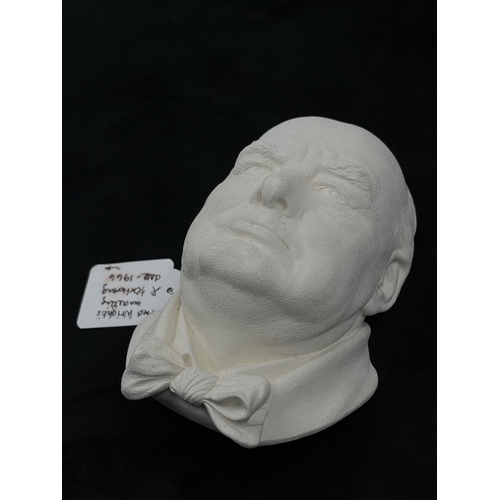 3 - A Bossons The RT. HON. Sir Winston Churchill K.G. O.M. C.H. unpainted chalkware head wall mask by Fr... 