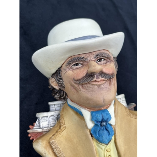 34 - A Bossons Riverboat Gambler experimental model chalkware head wall mask with certificate of authenti... 