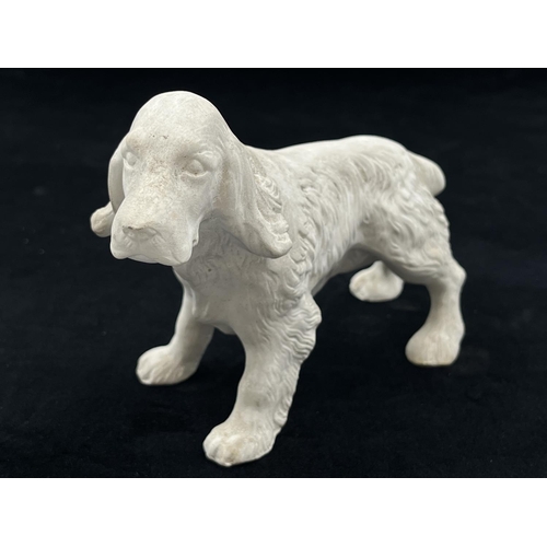 39 - A Bossons Spaniel unpainted chalkware figurine with certificate of authenticity - approx. 12cm high ... 