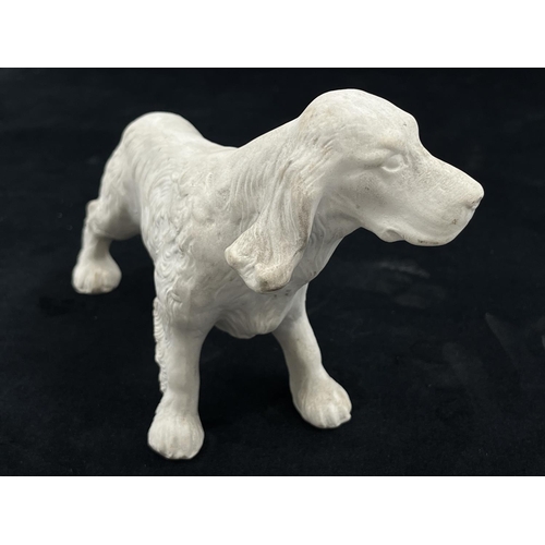 39 - A Bossons Spaniel unpainted chalkware figurine with certificate of authenticity - approx. 12cm high ... 