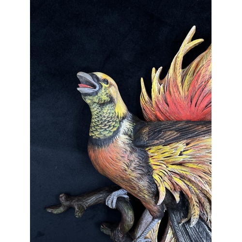 4 - A Bossons Fraser Art Bird of Paradise PVC wall plaque with certificate of authenticity - approx. 46.... 