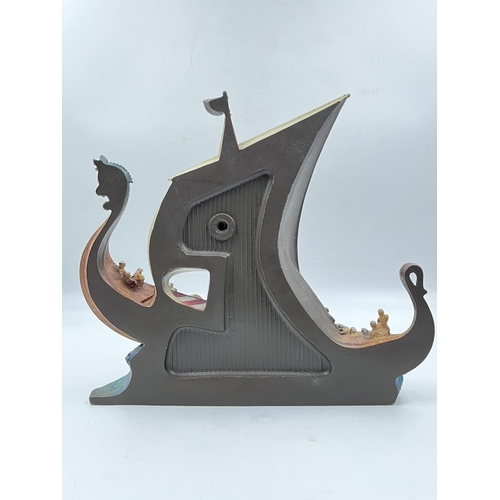 46 - A Bossons Fraser Art Viking Drakkar special painted version PVC shelf ornament - approx. 34cm high x... 