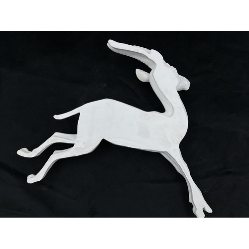 5 - A Bossons Fraser Art Gazelle unpainted chalkware wall plaque with certificate of authenticity - appr... 