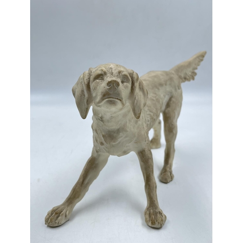 56 - A Bossons Irish Setter unpainted pottery dog figurine with certificate of authenticity - approx. 16.... 