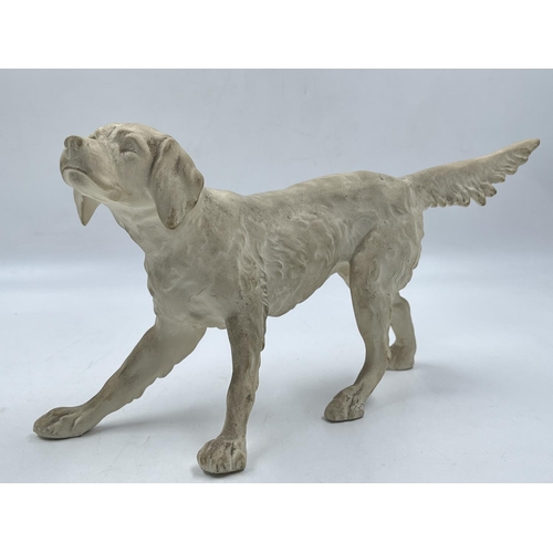 56 - A Bossons Irish Setter unpainted pottery dog figurine with certificate of authenticity - approx. 16.... 