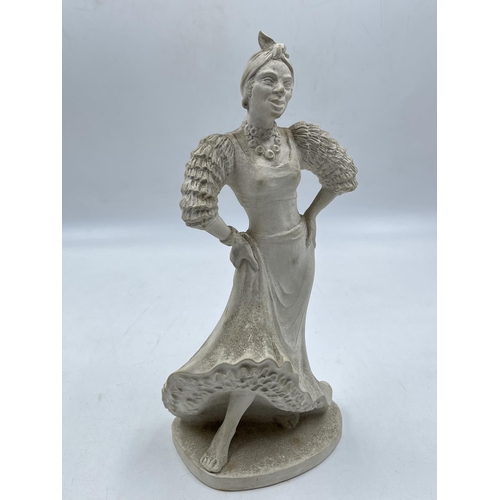 60 - A Bossons Spanish Dancer unpainted pottery figurine with certificate of authenticity - approx. 27cm ... 