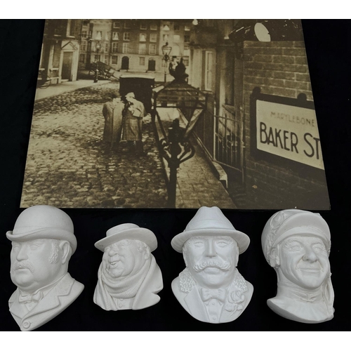 67 - Four Bossons unpainted chalkware head wall masks comprising The Squire, Dr. Watson, Jockey and Tony ... 