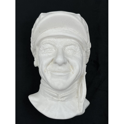 67 - Four Bossons unpainted chalkware head wall masks comprising The Squire, Dr. Watson, Jockey and Tony ... 