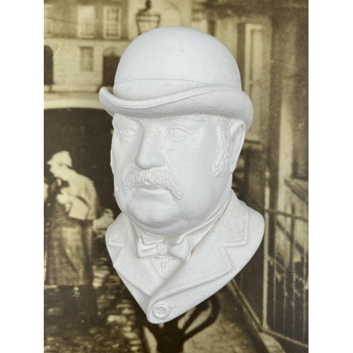 67 - Four Bossons unpainted chalkware head wall masks comprising The Squire, Dr. Watson, Jockey and Tony ... 