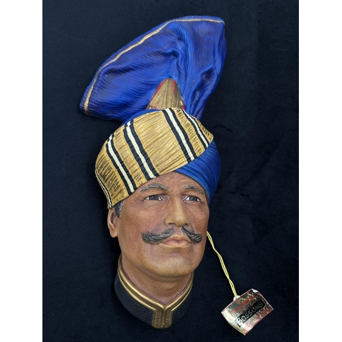 68 - A Bossons Bengali five stripe version chalkware head wall mask - approx. 27cm high