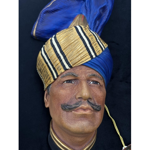 68 - A Bossons Bengali five stripe version chalkware head wall mask - approx. 27cm high