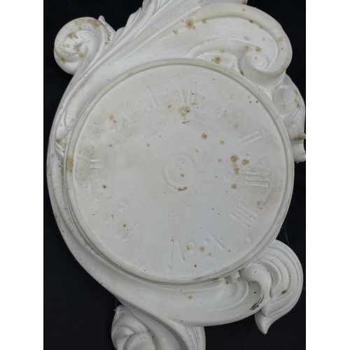 7 - A Bossons Fraser Art Rococo unpainted PVC wall clock plaque with certificate of authenticity - appro... 