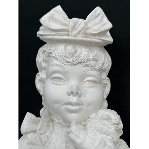 88 - A 1968 Bossons Mimi unpainted chalkware wall plaque - approx. 23cm high