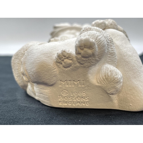 88 - A 1968 Bossons Mimi unpainted chalkware wall plaque - approx. 23cm high