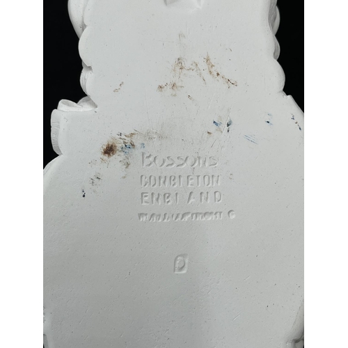 88 - A 1968 Bossons Mimi unpainted chalkware wall plaque - approx. 23cm high