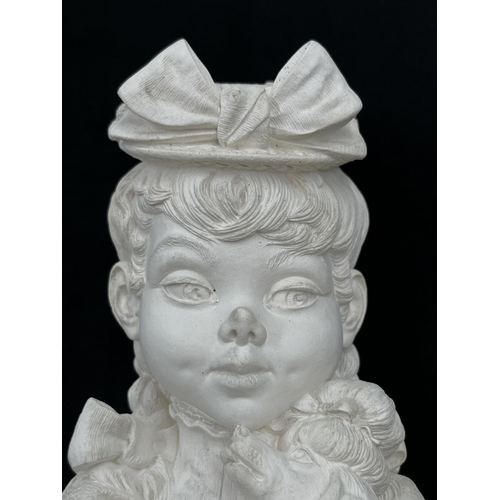 89 - A 1968 Bossons Mimi unpainted chalkware wall plaque - approx. 23cm high