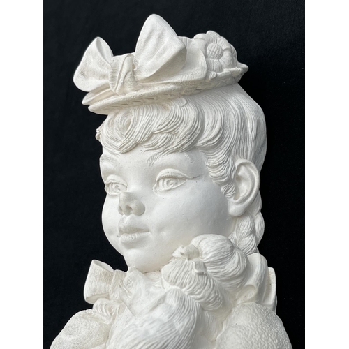 89 - A 1968 Bossons Mimi unpainted chalkware wall plaque - approx. 23cm high