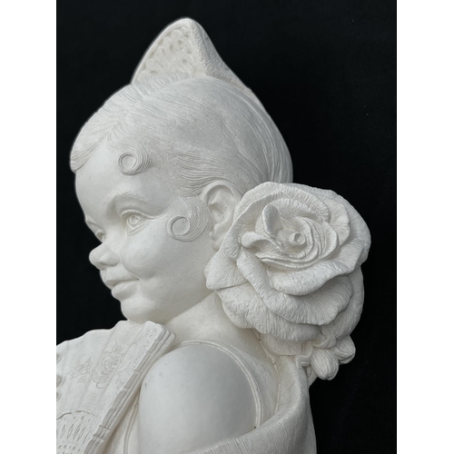 90 - A 1968 Bossons Rosa unpainted chalkware wall plaque - approx. 24cm high x 14cm wide