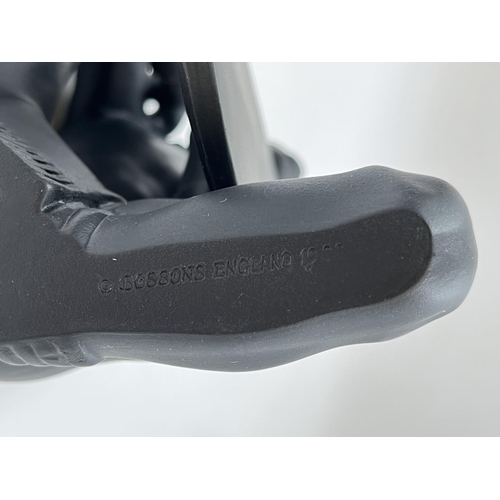 94 - A boxed Bossons African Man black painted pottery figurine - approx. 20cm high