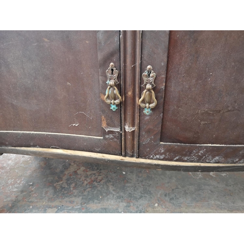 360 - A Georgian style mahogany sideboard with two drawers and three cupboard doors - approx. 97cm high x ... 