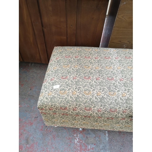 417 - A mid 20th century floral upholstered ottoman - approx. 48cm high x 125cm wide x 60cm deep