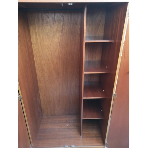 428 - Two Austinsuite teak double wardrobes - approx. 171cm high x 91cm wide x 57cm deep