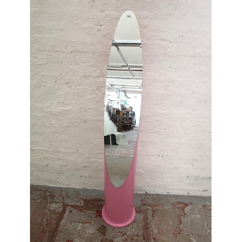 432 - A mid 20th century style pink lipstick cheval mirror - approx. 160cm high