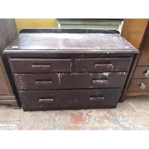 475 - A mid 20th century painted pine chest of two short over two long drawers - approx. 72cm high x 100cm... 