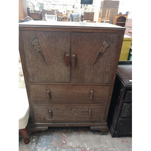 476 - Six pieces of furniture to include mid 20th century painted pine two door bookcase, mahogany three t... 