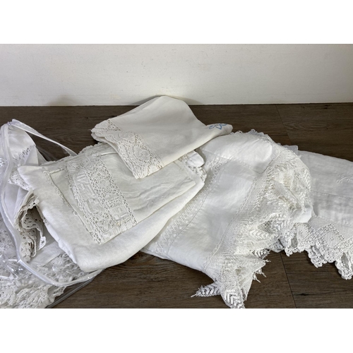 303 - Ten various lace tablecloths