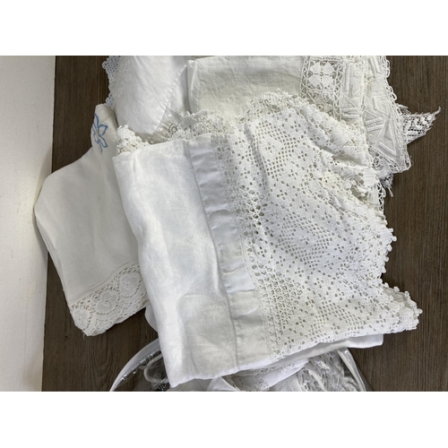 303 - Ten various lace tablecloths