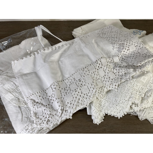 303 - Ten various lace tablecloths