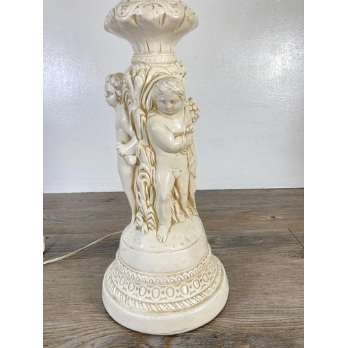 312 - A late 20th century classical style plaster table lamp - approx. 52cm high including bulb holder