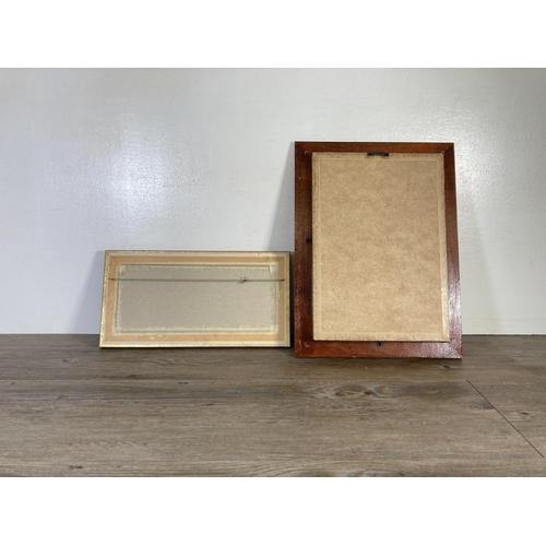 326 - Two framed items, one nautical knot board - approx. 40cm high x 30cm wide and one print of a fisherm... 