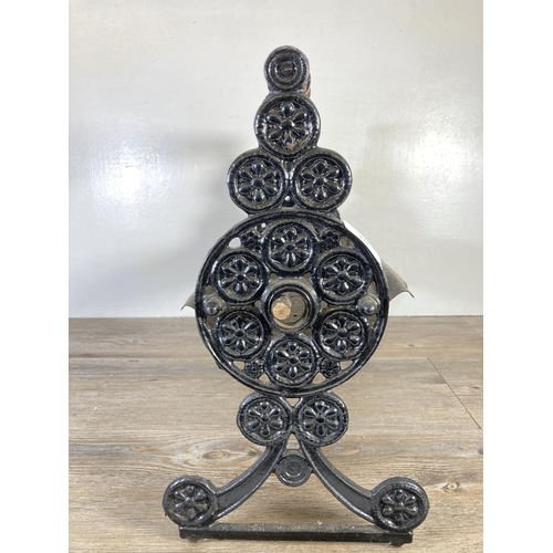 334 - A Victorian style cast aluminium paper roller - approx. 36cm high x 44cm wide x 20cm deep