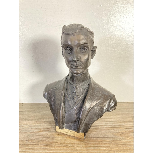 342 - A pair of Charles Stewart Rolls and Frederick Henry Royce busts - approx. 21cm high