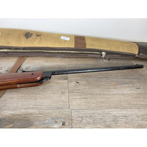 350C - A BSA Meteor air rifle with case - approx. 105cm long