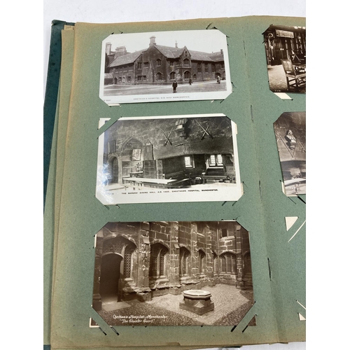 291 - A late 19th/early 20th century postcard album containing approx. 131 postcards of Manchester and sur... 