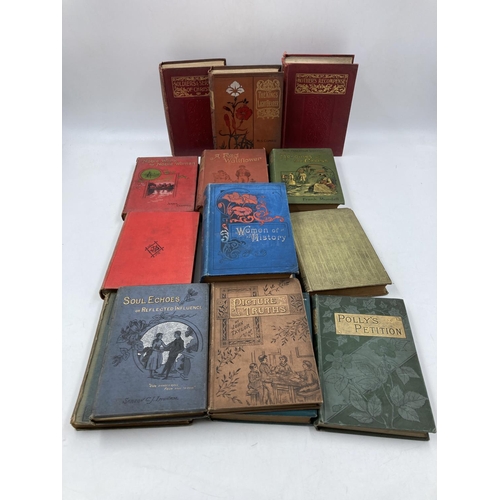 299 - Fifteen late 19th/early 20th century hardback books to include Noble Work By Noble Women by Jennie C... 