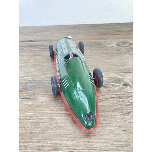 101 - A Schylling tinplate toy racing car - approx. 32cm long